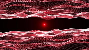 doppelt schön rot Partikel form, futuristisch Neon- Grafik Hintergrund, Wissenschaft Energie 3d abstrakt Kunst Element Illustration, Technologie künstlich Intelligenz, gestalten Thema Hintergrund Animation