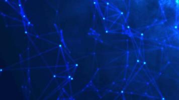 azul futurista resumen molecular punto geométrico estructura espacio antecedentes animación, triángulo conformado tecnología partícula análisis temática ilustración fondo de pantalla video
