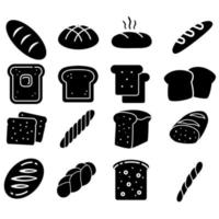 un pan icono vector colocar. panadería ilustración firmar recopilación. abundante de raíces símbolo. tommy logo.