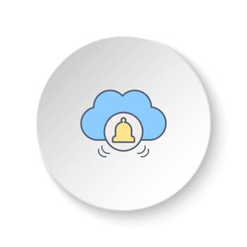 Round button for web icon, cloud, computing, bells. Button banner round, badge interface for application illustration on white background vector
