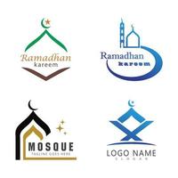 Ramadhan kareem poster banner islamic wallpaper mousque logo icon flat design vector