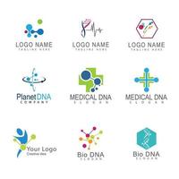 DNA gene Logo Template vector symbol illustration