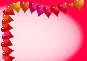 Simple Pink Love Heart Page Frame vector
