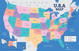 Detailed Map of USA vector