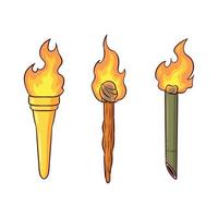 hand drawn torch collection vector