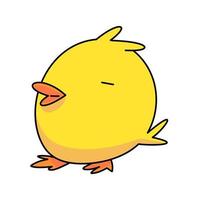 fat little chicken, happy easter. flat vector illustration.