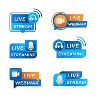 General Live Streaming Badge Set vector