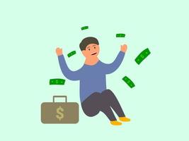 flat design showing off wealth vector illustration