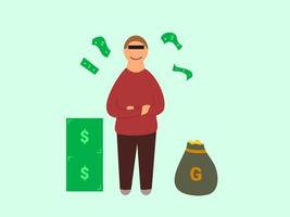 flat design showing off wealth vector illustration