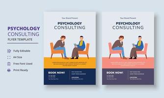 Psychology Counseling Flyer, Psychology therapy Flyer, Mental Health Awareness Flyer Template vector