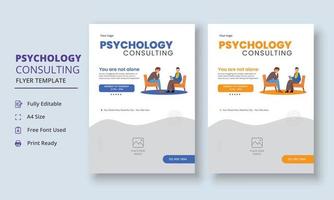 Psychology Counseling Flyer, Psychology therapy Flyer, Mental Health Awareness Flyer Template vector