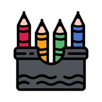 Illustration Vector Graphic of crayons paint, school draw, pencil icon