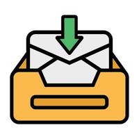 Illustration Vector Graphic of inbox, envelope  receive letter, mail icon