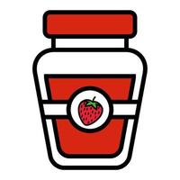 Illustration Vector Graphic of strawberry jam pot, food fruit icon