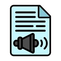 Illustration Vector Graphic of audio file, speaker archive, paper document icon