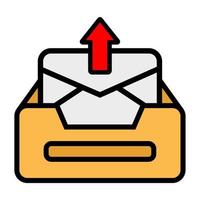 Illustration Vector Graphic of outbox, send envelope, letter,  file mail icon