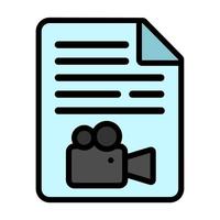 Illustration Vector Graphic of video file, archive camera, paper document icon