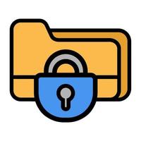 Illustration Vector Graphic of lock folder, padlock file, security icon