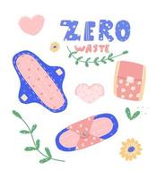 menstruación. período. femenino higiene productos cero residuos instalaciones reutilizable De las mujeres almohadillas