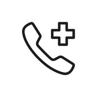 Hospital call center outline icon vector