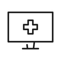 Medical online registration and service outline vector icon
