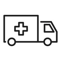 Ambulance car vector outline icon