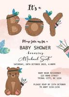 Its a boy invitation template vector