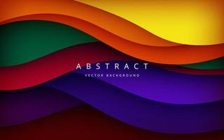 multi colored abstract red orange green purple yellow colorful dynamic wavy papercut overlap layers background. eps10 vector