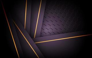 dark abstract black light background gradient shapes with hexagon mesh pattern decoration. vector