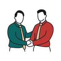 Flat people characters Two business partners handshaking flat vector illustration
