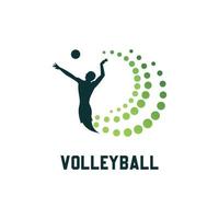 vóleibol logo modelo diseño vector icono ilustración