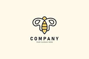 miel abeja abejorro logo diseño icono vector