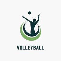 vóleibol logo modelo diseño vector icono ilustración