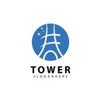 Tower logo  symbol vector icon design illustration template