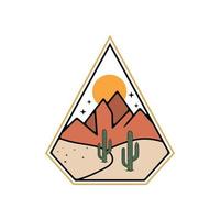 Retro Vintage Mountain Sea Adventure logo design vector