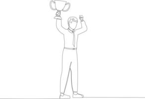 A trophy is awarded to the best employees vector