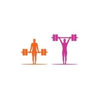weightlifting fitness flat icon logo vector