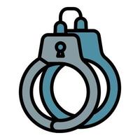 Handcuffs icon outline vector. Police equipment vector
