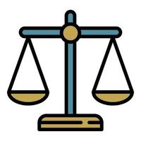 Police justice balance icon outline vector. Security law vector