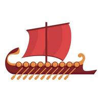 Ancient greece war ship icon cartoon vector. Greek history vector