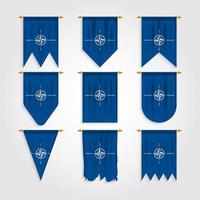 Nato flag in different shapes, Flag of Nato in various shapes vector