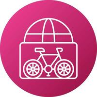 bicicleta país Excursiones icono estilo vector