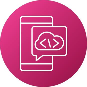 estilo de icono de codificación en la nube vector