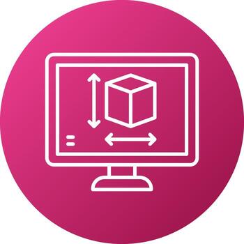 computadora ayudado diseño icono estilo vector