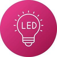 LED luces icono estilo vector