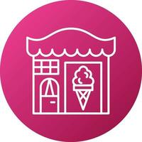 helado tienda icono estilo vector