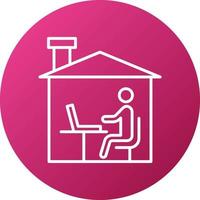 Working at Home Icon Style vector