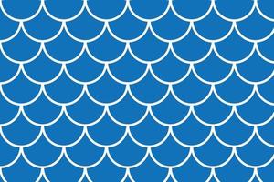 abstract white mermaid scale on blue background pattern design. vector