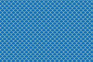 abstract white small mermaid scale on blue background pattern design. vector