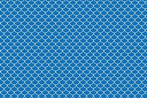 abstract white small mermaid scale on blue background pattern design. vector